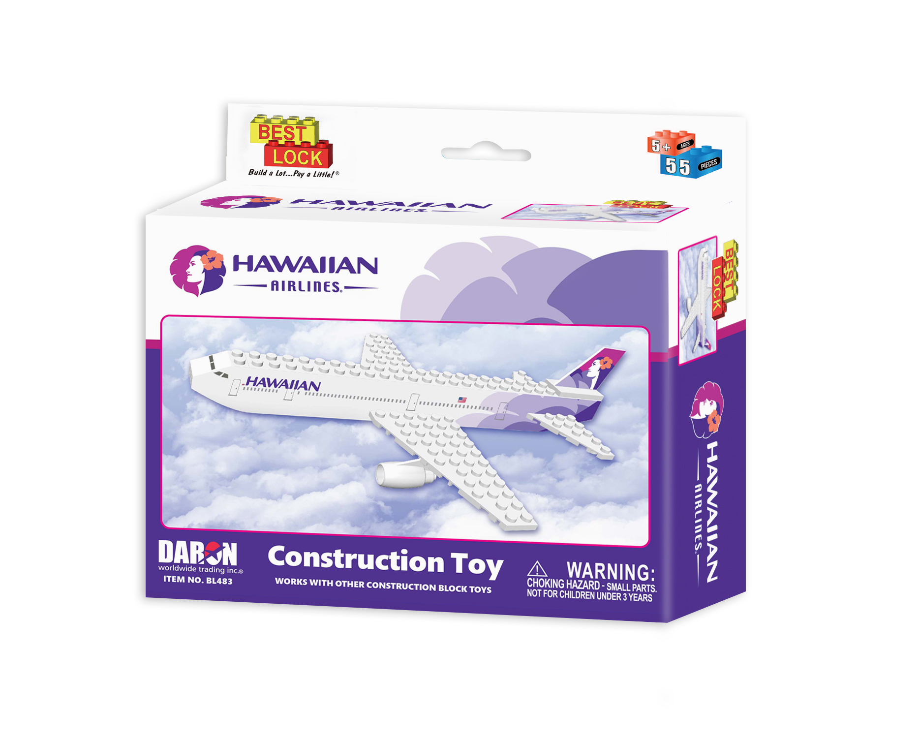 BL483 - "hawaiian Airlines 55 Piece Construction Toy"