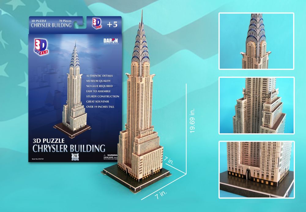 Chrysler Building New York USA 3D Puzzle Metall Modell Laser Cut Bausatz,NEU 