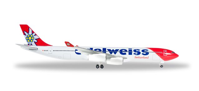 Herpa Wings Edelweiss Air Airbus A340-300 611336 Snap-Fit 
