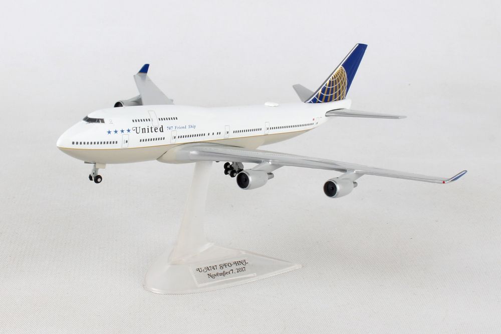 HE531306 HERPA WINGS UNITED AIRLINES BOEING 747-400 1/500  DIE-CAST FAREWELL 