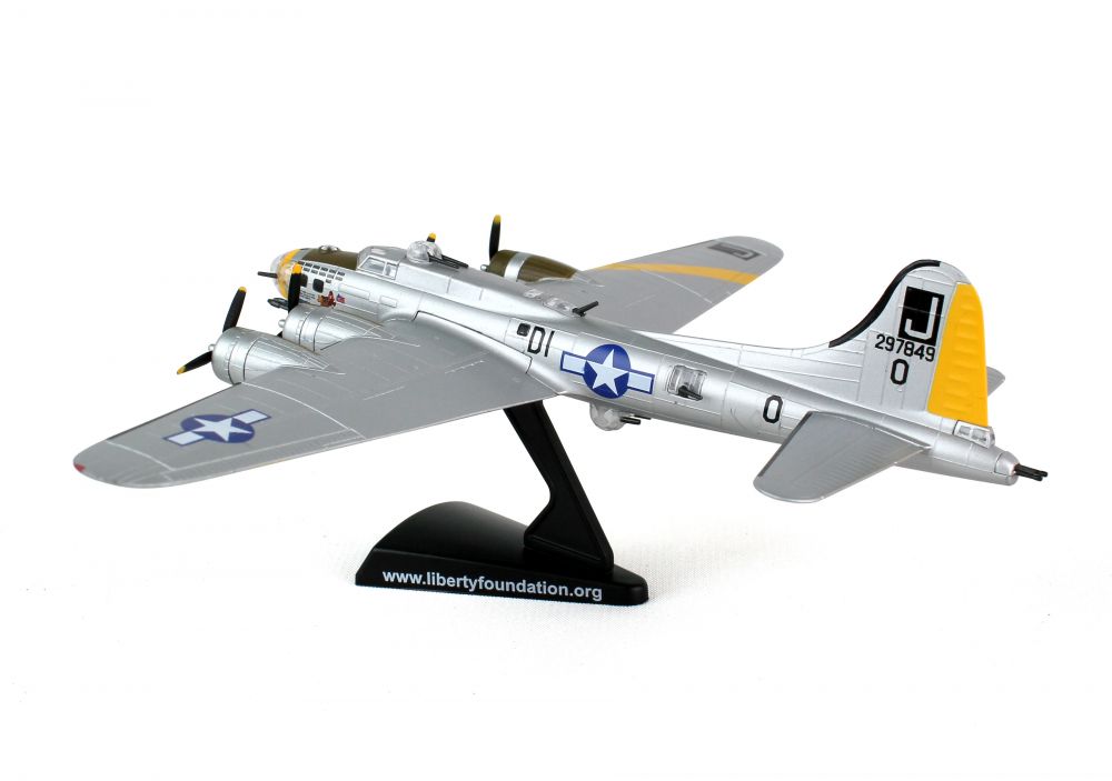 Daron Worldwide Trading Postage Stamp PS5402-3 USAF B-17G Nine O Nine 1:155 Scale Flying Fortress Diecast Display Model with Stand