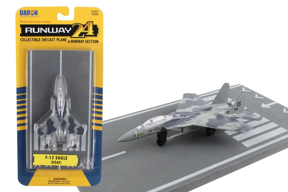 Daron Runway24 Diecast Metal Toy with Runway Section F-15 Eagle 