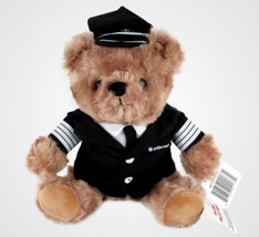 Photo of custom teddy bear wearing a uniform and hat